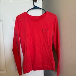 Vineyard Vines Red Orange Long Sleeve Shirt
